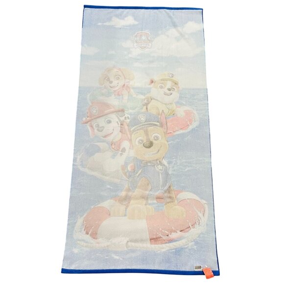 Paw Patrol Kids Beach Towel With Chase, Rubble, Marshall & Skye Design - Picture 3 of 8